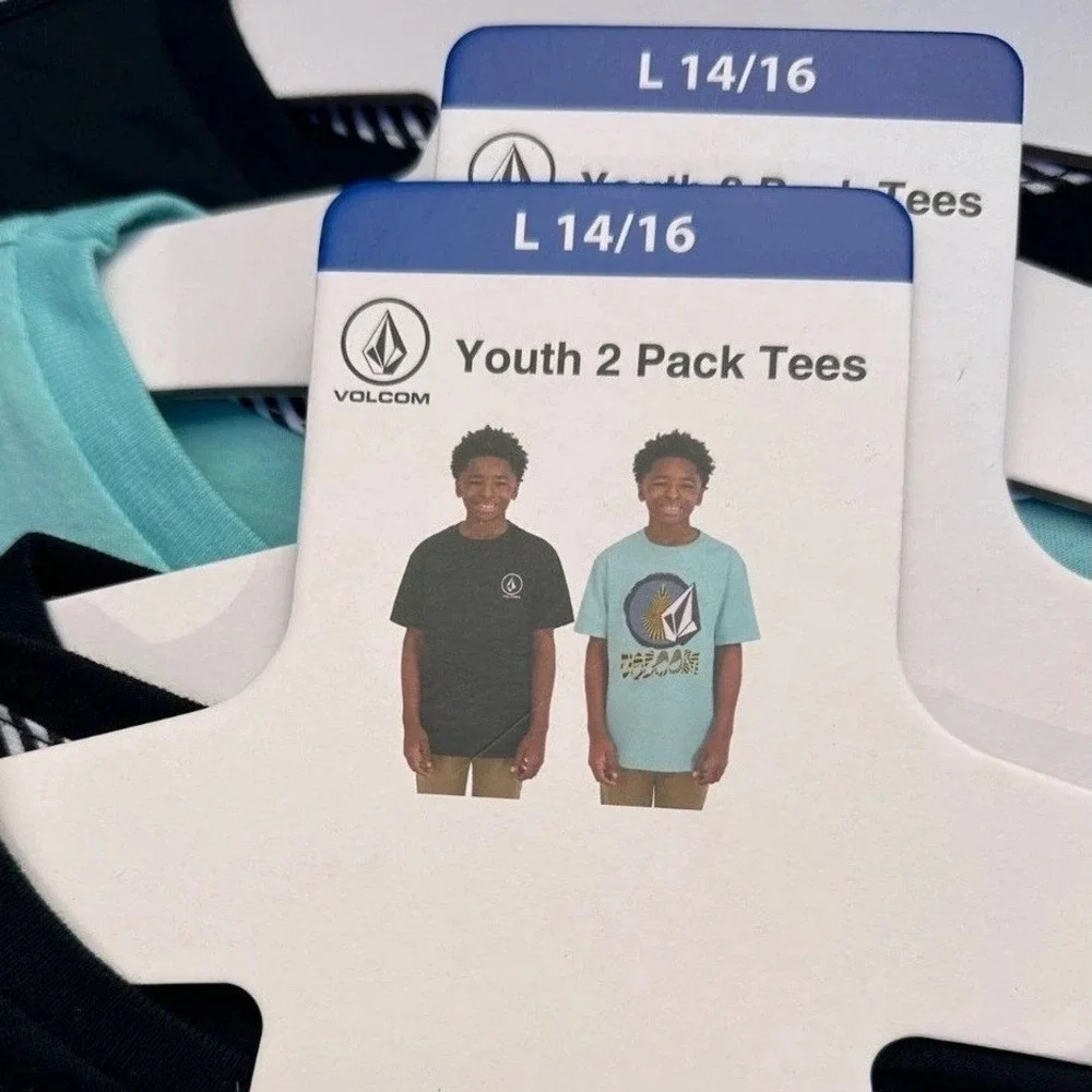 Volcom 2 Pack Tee Shirt‎ Youth Large 14/16 Casual Short Sleeve Crew Neck Outdoor